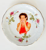 Richard Simmons Sweating to the Oldies upcycled Vintage china Plate ~ Funny gift for Mother, Grandma, Sister, best friend, co-worker
