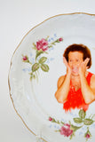 Richard Simmons Sweating to the Oldies upcycled Vintage china Plate ~ Funny gift for Mother, Grandma, Sister, best friend, co-worker