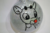 Rudolph the Red Nosed Reindeer ~ old school cute Christmas ornaments ~ Unique present for best friend, daughter, mom, dad, aunt or coworkers