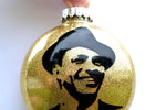 Frank Sinatra ~ Rat Pack Gold glitter Christmas tree ornament ~ excellent gift for Grandmother, Grandfather, neighbor, co-worker, or uncle