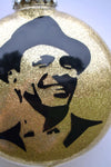 Frank Sinatra ~ Rat Pack Gold glitter Christmas tree ornament ~ excellent gift for Grandmother, Grandfather, neighbor, co-worker, or uncle