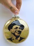 Frank Sinatra ~ Rat Pack Gold glitter Christmas tree ornament ~ excellent gift for Grandmother, Grandfather, neighbor, co-worker, or uncle