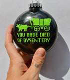 Oregon Trail 1980s video game ~ Funny Christmas Ornament ~ Unique present for Teachers, Nerds, co-worker, mom, dad, or best friend forever