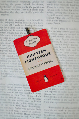 1984 George Orwell ~ Vintage book cover Christmas ornament ~ Unique gift for dad, mom, teacher, professor, bookworm, English major or BFF