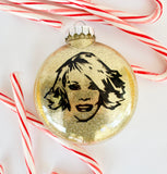 Joan Rivers glitter Christmas Ornament Funny holiday decoration  Hilarious gift for best friend, mom, sister, Melissa Rivers or coworkers