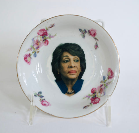 Unique vintage Maxine Waters plate ~ Upcycled one of a kind gift ~  Fun present for Mom, Grandma, Sister, Best Friend, or Congress woman