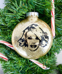 Joan Rivers glitter Christmas Ornament Funny holiday decoration  Hilarious gift for best friend, mom, sister, Melissa Rivers or coworkers