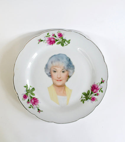 Funny Golden Girls ~ Bea Arthur vintage Plate ~ 1980s ~ Unique up cycled gift for Sister, Grandma, Mom, Roommate, Best Friend, or Dorothy