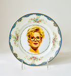 Vintage Sally Jessy Raphael china plate ~ Upcycled and one of a kind ~ Funny gift for Mom, Grandma, Best Friends, TV Fan or Phil Donahue