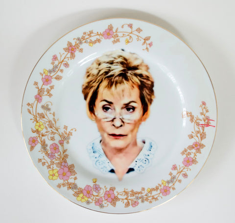 Funny Vintage Judge Judy plate ~ Upcycled and one of a kind ~ Great gift for Mom, Sister, Grandma, Best Friends, or Daytime TV watcher