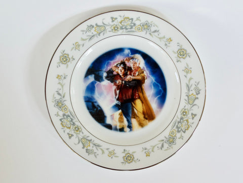 Back to the Future II inspired upcycled Vintage Plate ~ Funny gift for Brother, sister, parents, coworker, roommate or BFF time traveler