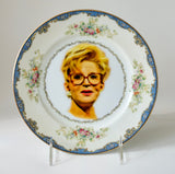 Vintage Sally Jessy Raphael china plate ~ Upcycled and one of a kind ~ Funny gift for Mom, Grandma, Best Friends, TV Fan or Phil Donahue