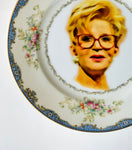 Vintage Sally Jessy Raphael china plate ~ Upcycled and one of a kind ~ Funny gift for Mom, Grandma, Best Friends, TV Fan or Phil Donahue