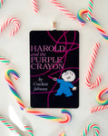 Harold and the Purple Crayon ~ children's book cover Christmas Ornament ~ gift for son, daughter, teacher, bookworms, or readers