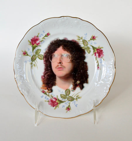 Funny Weird Al Yankovic Vintage Plate ~ UHF 1980s decor ~ Hilarious gift for your Brother, Aunt, Uncle or Weird Al loving best friend