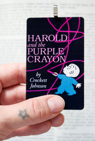 Harold and the Purple Crayon ~ children's book cover Christmas Ornament ~ gift for son, daughter, teacher, bookworms, or readers