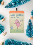 Piggie & Elephant I am Invited to a Party ~ book cover Christmas Ornament ~ gift for son, daughter, teacher, bookworms, readers, or Gerald