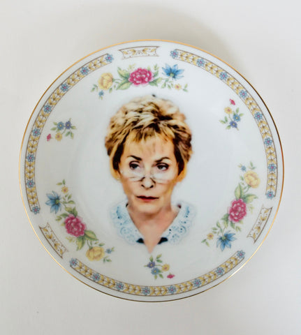 Funny Vintage Judge Judy plate ~ Upcycled and one of a kind ~ Great gift for Mom, Sister, Grandma, Best Friends, or Daytime TV watcher