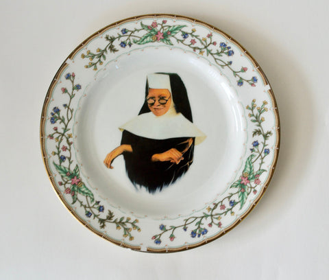 Sister Act inspired upcycled vintage china plate ~ Funny birthday gift for mom, sister, aunt, best friend, or Sister Mary Clarence