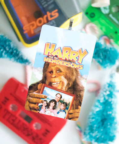 Funny Christmas Ornament ~ Harry and the Hendersons 1980s movie VHS tape  ~ Gift for best friend, coworker, mom, dad, boyfriend, or Bigfoot