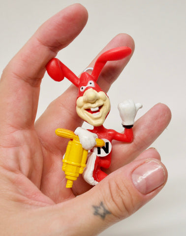 The Noid ~ Domino's Pizza upcycled Vintage 1980s toy Christmas ornament ~ Funny gift for Mom, Dad, Aunt, Uncle, Pizza lover or Secret Santa