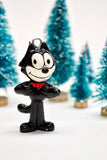 Felix the Cat ~ Vintage upcycled toy Christmas ornament ~ Perfect gift for Grandmother, Grandfather, Mom, Dad, Uncle, Aunt, cat lover or BFF