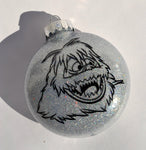 Bumble Glitter Christmas Ornament ~ Rudolph the Red Nosed Reindeer ~ Unique funky present for coworker, friend , son , daughter , mom , dad